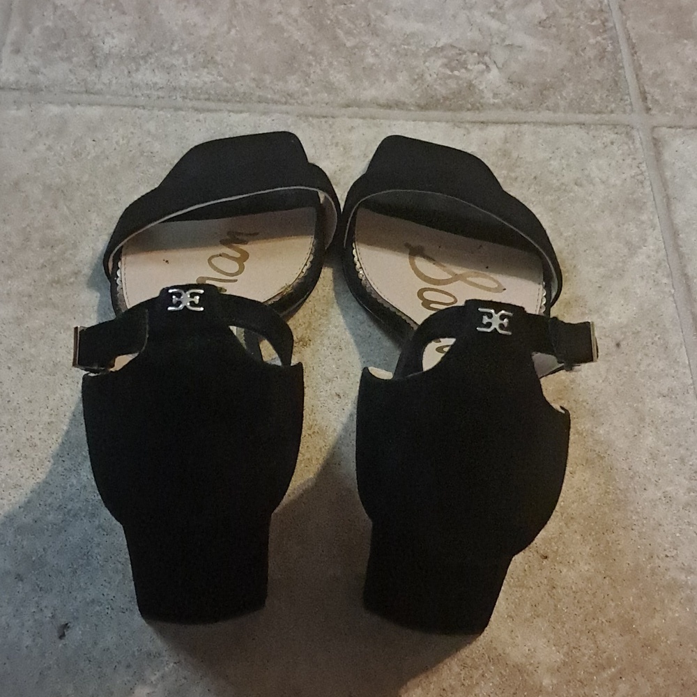 Sam Edelman Yaro Black Block Heel Ankle Strap Suede Shoes Size 10 - Picture 5 of 8